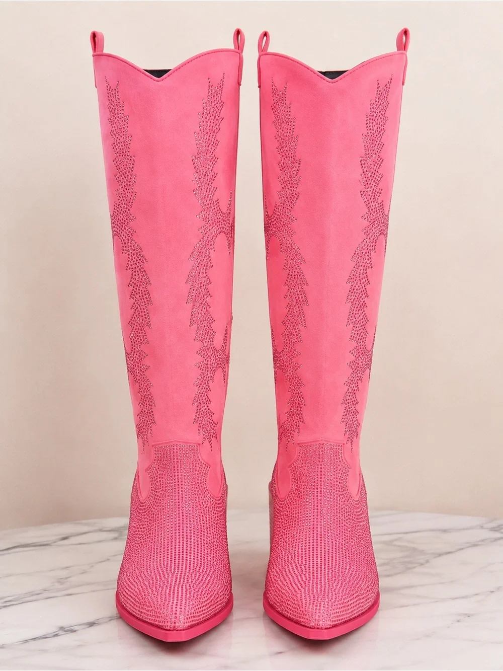 Southern Fried Chics Hot Pink Rhinestone Cowboy Boots Western Sparkle Size 11